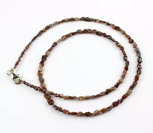Rohdiamant Catena IN Rosso Scintillante Diamante Collier Pepite 925er Chiusura - Foto 1 di 4