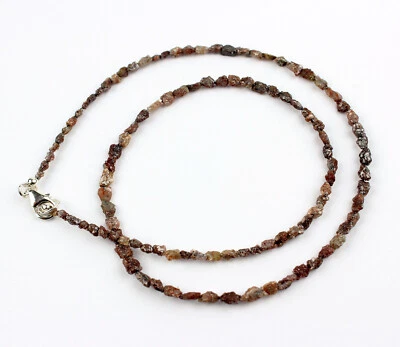 Rohdiamant Catena IN Rosso Scintillante Diamante Collier Pepite 925er Chiusura - Immagine 1 di 4