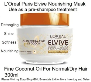 L'Oréal Paris Nourishing Mask Fine Coconut Oil for Normal/Dry Hair - Picture 1 of 9