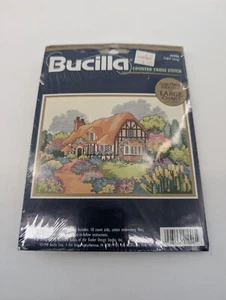 Bucilla  Counted Cross Stitch Kit English Cottage #41996 7"x5" Needle Point - Picture 1 of 5