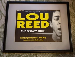 Lou Reed: Framed Ecstasy Tour May 2000 Edinburgh gig Poster - Picture 1 of 4
