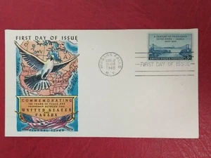 1948 Fluegel FDC Cover Niagara Falls NY 100 Years Friendship US & Canada Cachet - Picture 1 of 4