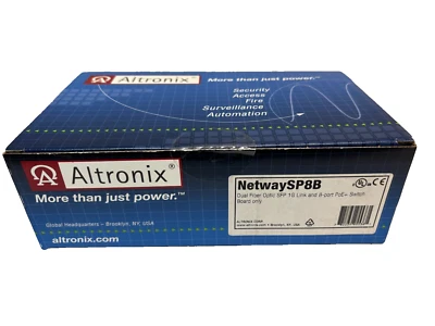 Placa Altronix NetwaySP8B, Doble Fibra 1G SFP, 2 puertos 10/100/1000 PoE/PoE+ - NUEVA Foto 1 de 2