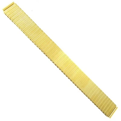 16mm  Hirsch Twist-O-Flex Stainless Steel Gold Stripe Mens Watch Band - Image 1 of 3