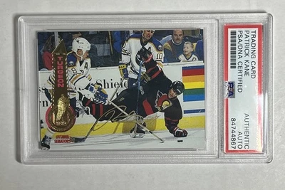 1994-95 Pinnacle #288 Sylvain Turgeon w/Patrick Kane autograph signed PSA DNA - Image 1 of 3