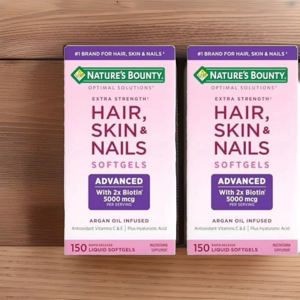 Nature's Bounty 2 PACK - Hair Skin Nails Extra Strength Biotin/Exp. 2026+ - Image 1 of 1