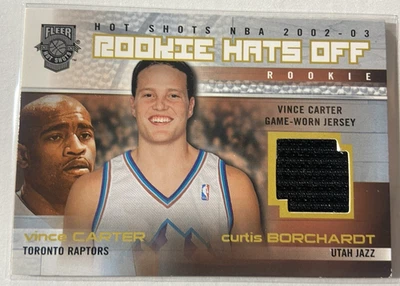 Vince Carter / Borchardt 2002-03 Fleer Hot Shots Hats Off Patch -Vince GAME WORN - Image 1 of 4