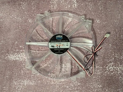 Cooler Master 20cm 12V 0 Blue LED Fan A20030-07CB-3MN-F1 (New old stock) - Image 1 of 2