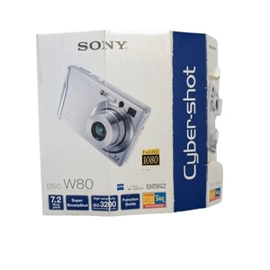 Sony Cyber-shot DSC-W80 Digital Camera Silver with Box - Works - Picture 1 of 15