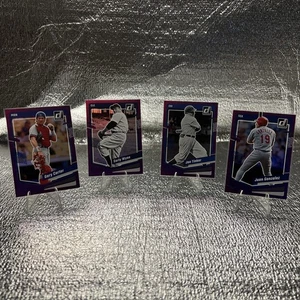 2023 Panini- Donruss Baseball Purple Holo Parallels 4 Card Lot🟣⚾️ HOF Players - Picture 1 of 6