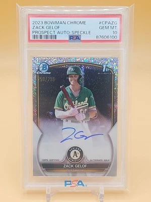 2023 Bowman Chrome - Zack Gelof - Auto Speckle Refractor 1st  /299 PSA 10 - Image 1 of 3