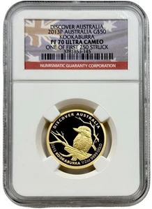 2013 Discover Australia Fauna Kookaburra $50 Proof Gold 1/2oz Coin NGC PF 70 UC - Picture 1 of 2