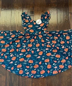 *Neu mit Etikett* DotDotSmile Größe 5/6 Herbst Kürbisse Empire Kleid - Bild 1 von 5