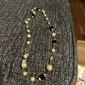 Crew Oblong Pearl And Black Bead Necklace - Picture 1 of 3