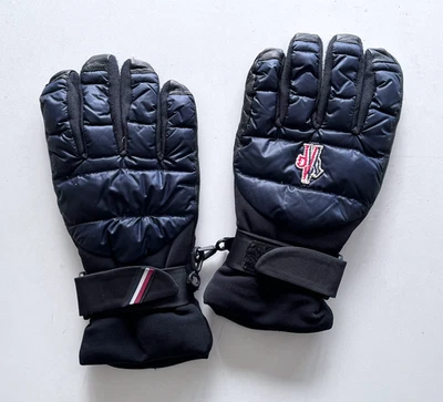 Auténticos guantes de invierno para hombre MONCLER relleno de plumón azul marino Foto 1 de 4