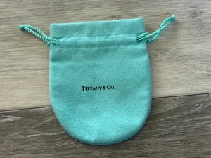 TIFFANY BLAU WILDLEDER STAUBBEUTEL MIT KORDELZUGVERSCHLUSS 4 3/8 X 3 1/2 ZOLL - Bild 1 von 2