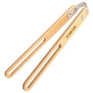Beech Wood Toast Tongs, 11” Kitchen Wooden Tongs for Toaster, Fruits, Salad, ... - Picture 1 of 6