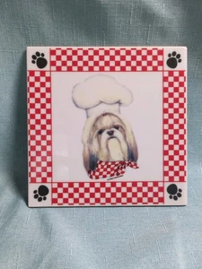 Pet Adorables 2006 Shih Tzu Kunst Fliese Untersetzer Wandbehang Dekor 5 3/4" x 5 3/4" - Bild 1 von 10