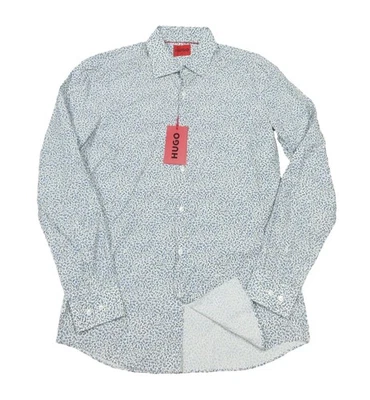 Hugo Boss Red Label Men's Blue Floral Kenno Printed Slim Fit Dress Shirt - Image 1 of 3