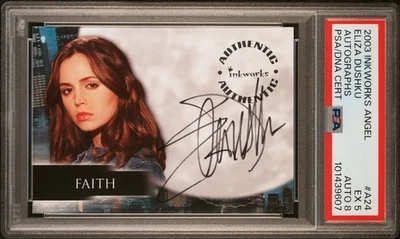 Eliza Dushku PSA 5 Auto 8 2003 Inkworks Angel Autographs Signed Card #A24 DNA - Image 1 of 3