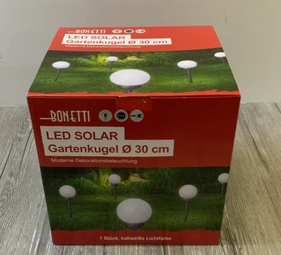 Bonetti LED Solar Gartenkugel Kugel leuchtend XL ca. 30 cm weiß (R2-A3 - Bild 1 von 4