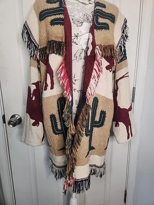 Cárdigan Chaqueta Flecos Creative Explosions Tema Vaquero Tejido Algodón Tapiz Foto 1 de 4