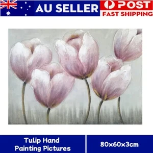 Tulip Hand Painting Pictures Canvas Art Wall Hanging Home Room Decor 80x60x3cm - Picture 1 of 2