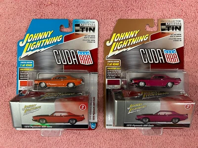 Plymouth AAR 1970 Cud Collector Tin Johnny Lightning versiones 1:64 A&B Foto 1 de 4