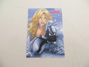 2008 WOMEN OF MARVEL EMMA FROST CARD # 17 SIGNED GREG LAND ART, WITH COA & POA - Picture 1 of 2