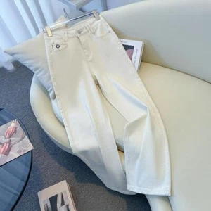 Jeans Women's Autumn Drop Light Color Loose Wide Leg Pants - Picture 1 of 22