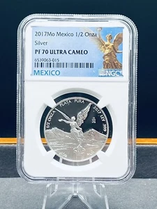 2017 Proof Libertad .999 Silver 1/2 oz  NGC PF 70 Ultra Cameo (Lot L) ~ Mexico - Picture 1 of 3
