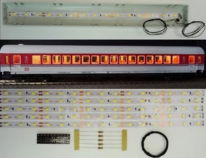 5 Stück 250mm LED Waggon Innenbeleuchtung Warmweiß Bausatz Analog/Digital C3217 - Picture 1 of 6