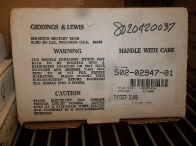 New Giddings & Lewis Encoder Board 502-03410-01 502-02947-01 - Image 1 of 2