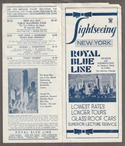 1930's ROYAL BLUE LINE Sightseeing BROCHURE ~ NEW YORK CITY - Picture 1 of 2