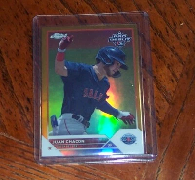 Juan Chacon 2023 Topps Pro Debut Chrome PDC-31 Gold Refractor 6/50 - Image 1 of 3