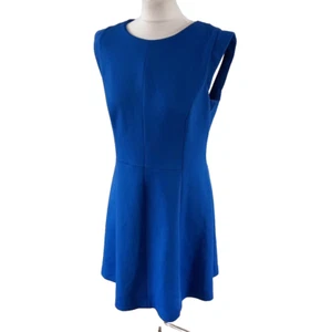 Vince Camuto Blue Sleeveless Fitted Dress UK 16 Career Smart Scuba Fabric - Picture 1 of 10