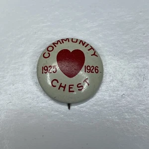 Vintage Community Chest 1925 - 1926 Pinback Button Pin - Bild 1 von 3