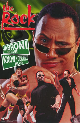 POSTER:WRESTLING: THE ROCK - COLLAGE - JABRONI DR - WWF : FREE SHIP #3459 RP56 L Cover