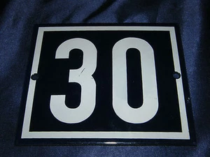 Enamel No. 30 14x12cm Email House Sign Number Plot Allotment Garden - Picture 1 of 2