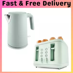 Electric Kettle And Toaster Set Combo Deal Stainless Steel Green Soft Touch Pack - Picture 1 of 10