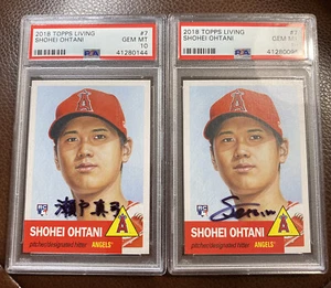 2 PSA 10 GEMAS COMO NUEVO 2018 TOPPS juego de estar Shohei Ohtani radiocontrol #7 Mayumi Seto lote automático - Imagen 1 de 5