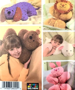 Almohadas de peluche UC Simplicity 4547 patrón de costura perro oso cordero león conejos - Imagen 1 de 4
