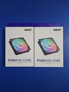 two NZXT F120RGB CORE BLACK FANS, NEW IN BOXES, reduced price!!! - Afbeelding 1 van 4