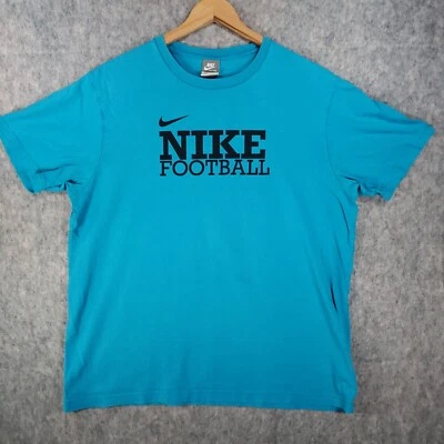 Camisa Nike De Colección Para Hombres XL Azul Grande Logotipo Deletreado Fútbol Swoosh Foto 1 de 4