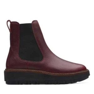 CLARKS Women's Orianna W Up Burgundy Boots (26174822) - Picture 1 of 7