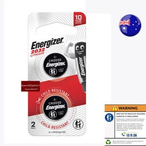 2 X Genuine Energizer CR2032 Child-Resistant Battery 3V Button 10years Life - Picture 1 of 2