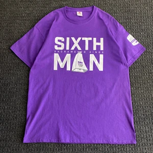 Sacramento Kings Sixth Man T Shirt Purple Cowbell XL Golden 1 Center Inaugural - Picture 1 of 9