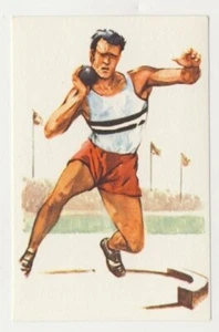 OLYMPIC SPORTS OLYMPIQUES ATHLETICS ATHLÉTISME KUGELSTOSSEN SHOT PUT IMAGE CARD - Picture 1 of 2