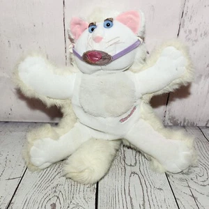 Vintage 1987 Purr-Tenders White Cat Plush Stuffed Animal with Mask Fisher Price - Picture 1 of 10