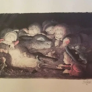Rare Ferrandiz Hand Signed Print " He Seems To Sleep " Juan Ferrandiz Castells - Picture 1 of 12
